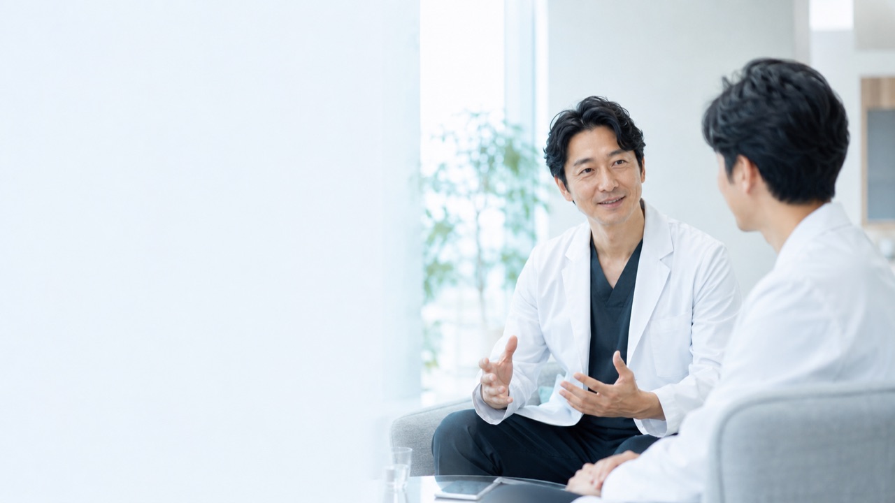 面談で率直に話す医師